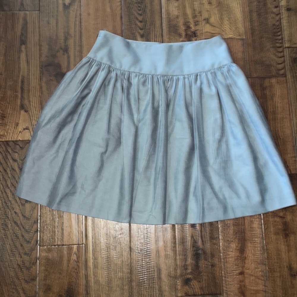 VTG Escada Gray Silk Wool Circle Mini Skirt